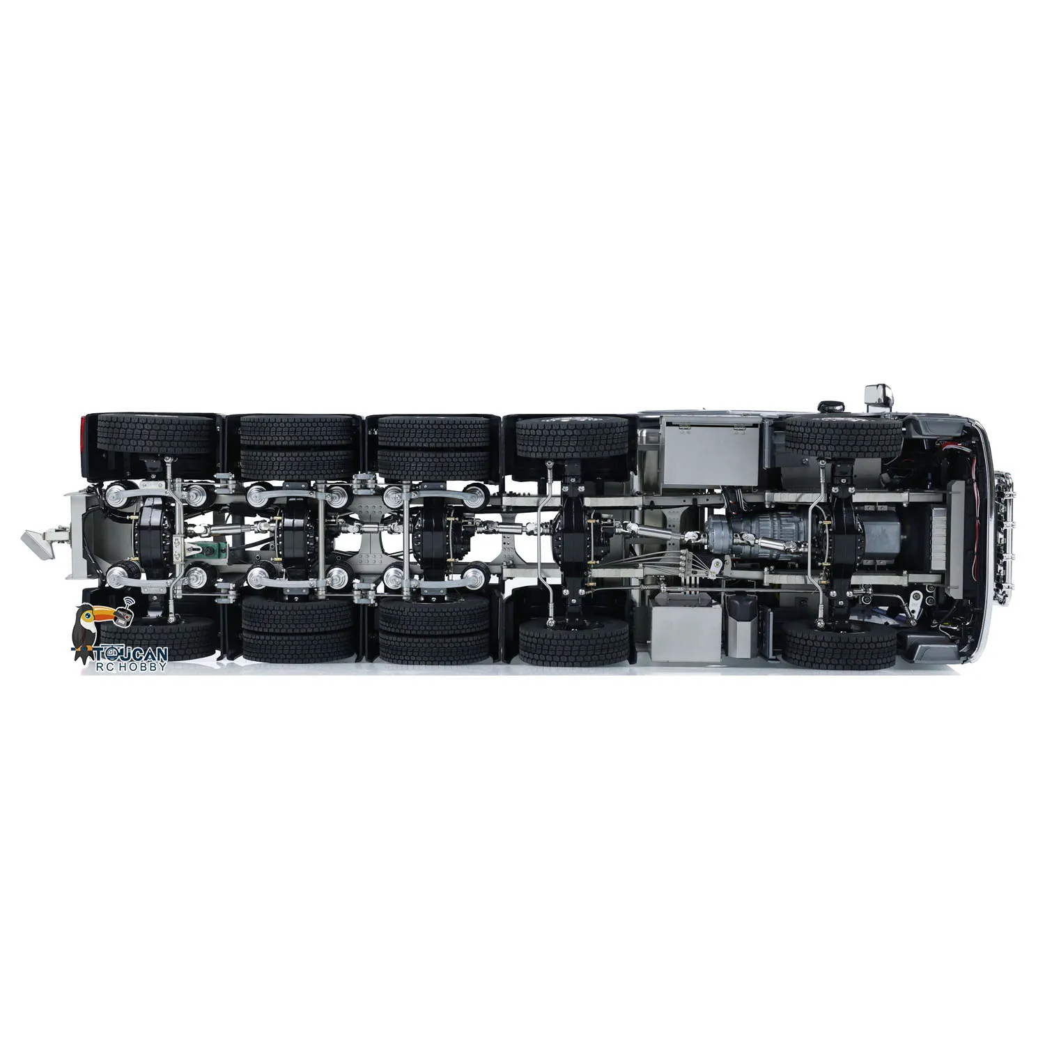 RTR 1/14 RC Tractor Truck 10x10 Metal Chassis Remote Control 3363 Lorry Truck Model 3-Speed Transmission Car Light Sound Set Toy 6