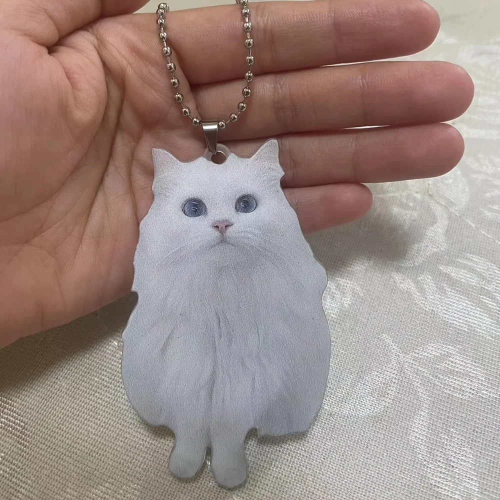 ペルシャ猫アクリルペンダント、ノベルティ子猫キーホルダー、車