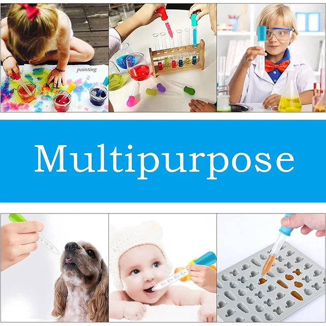 Pipette Silicone Per Bambini - 10 Pezzi Da 5ml, Con Pennello, Per Dolci E DIY - Foto 7