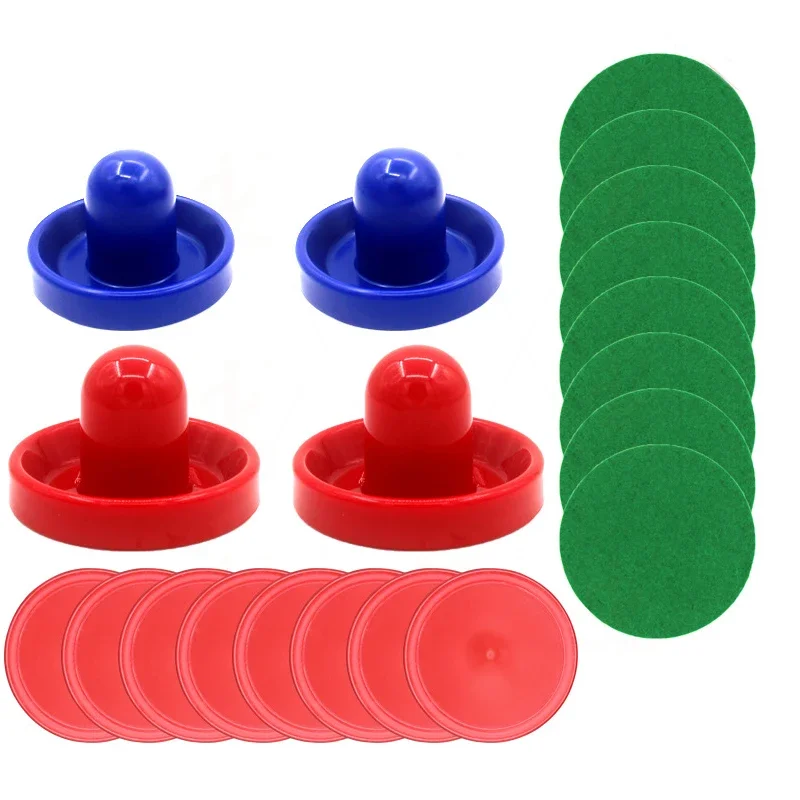 96mm 20pcs/Set Air Table Hockey Disc Tool With Pucks Pusher Flannel Mallet Table Hockey Game Entertaining Toys Plastic 6 Colors air hockey accessories