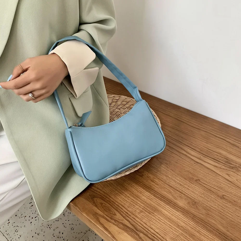 Retro PU Leather Shoulder Bag - Casual Small Top-Handle Handbag for Women