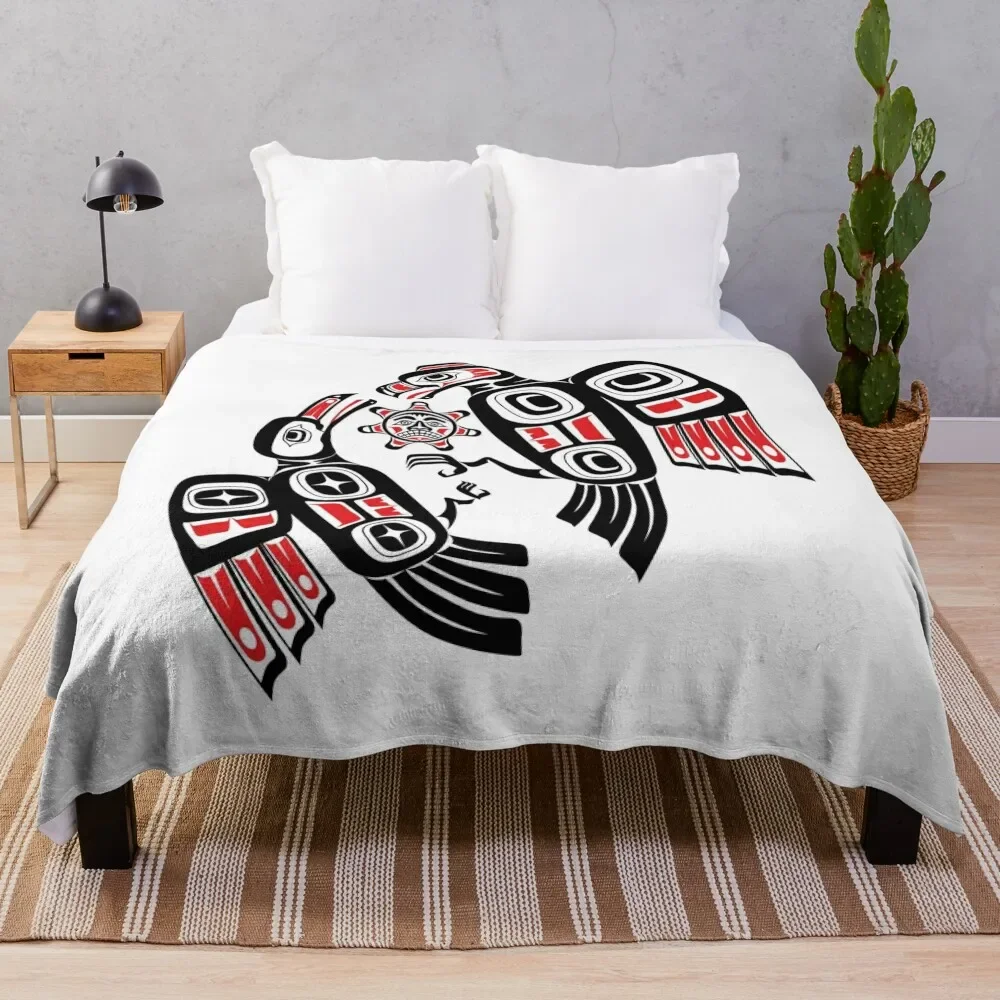 Haida Eagle Battles Raven For The Light Throw Coperta Da Viaggio Divano Letto Flanella Coperte