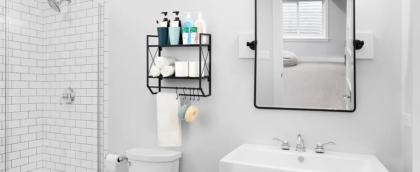 OVER TOILET STORAGE SHELF FOR WALL