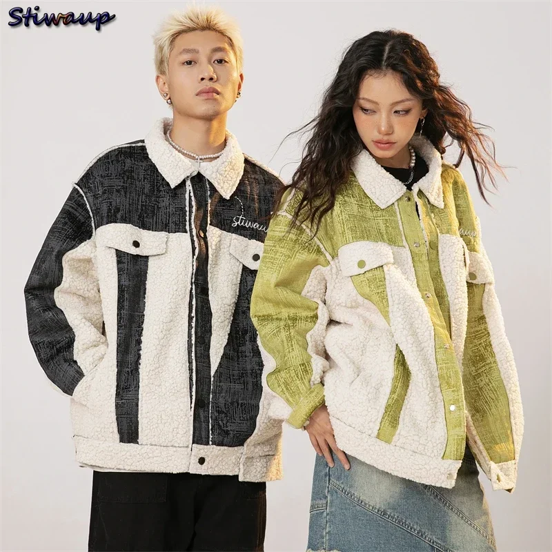 

Snow Plush Warm Fleece Jacket Men Women Winter Faux Fur Coat Patchwork Fashion Ladies Jackets Man Winter 2023 New in Outerwears