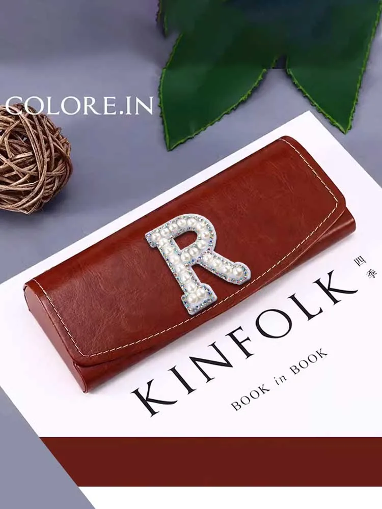 

Customized Portable Foldable Eye Case Retro Style Eyewear Cases Personalized Customer Name for Women Unique Alphabet Style: Bold