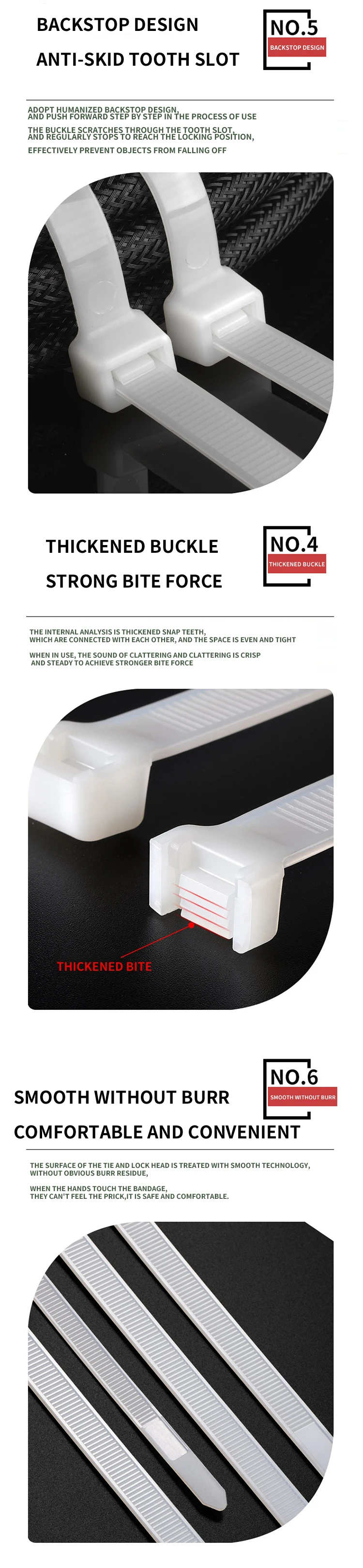 Anel de fixação, Branco, Fixo Ligação, 1000Pcs,