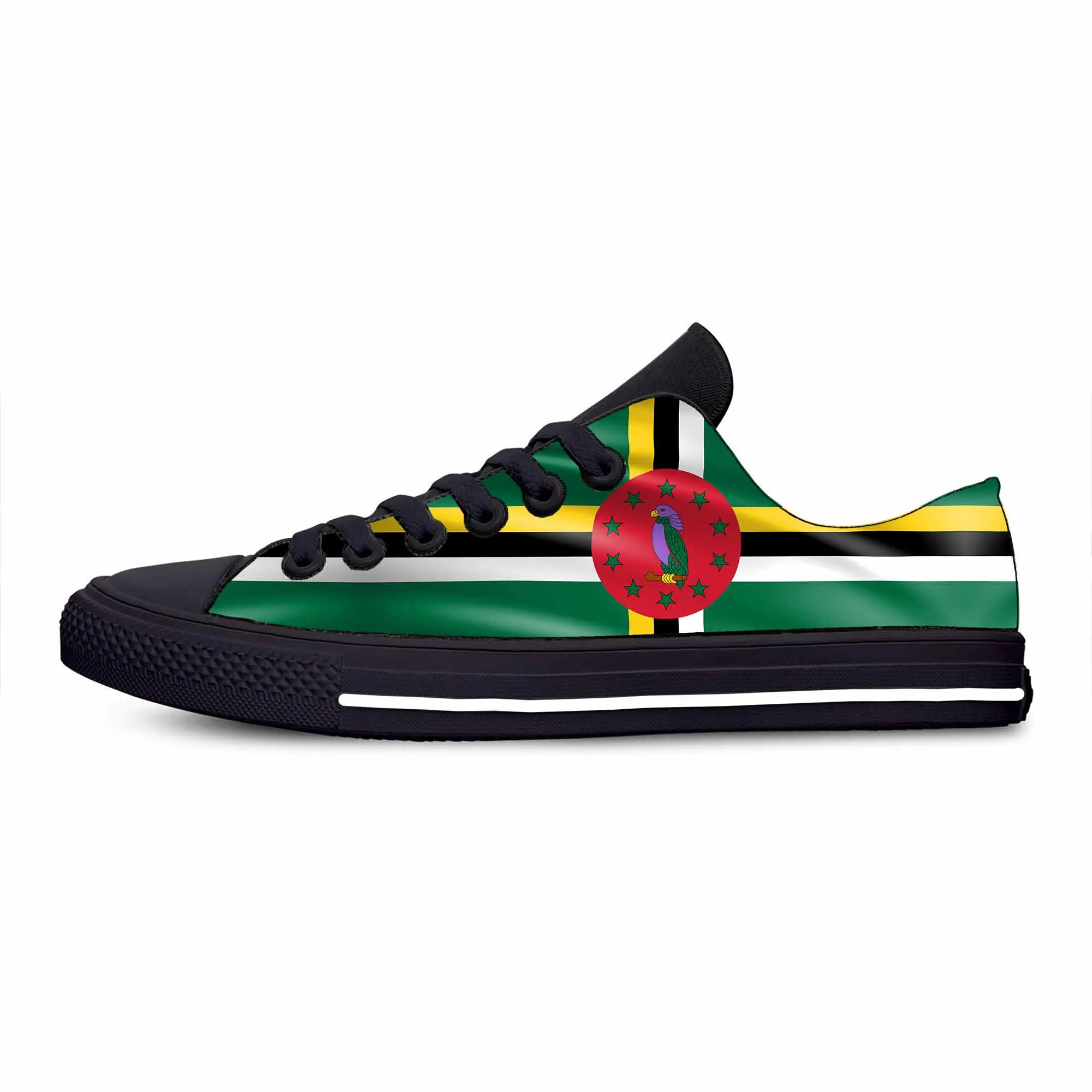 

Dominica Dominican Flag Patriotic Pride Cool Funny Casual Cloth Shoes Low Top Comfortable Breathable 3D Print Men Women Sneakers