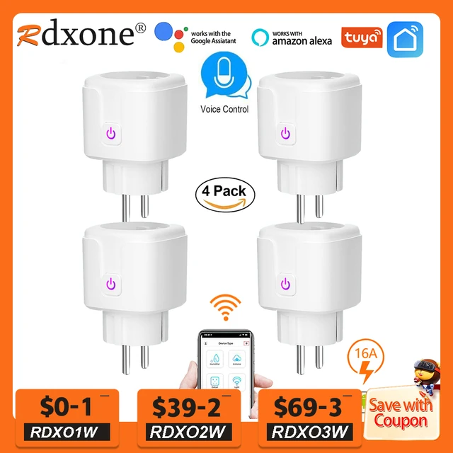 Lumive Smart Plug 16A UK WiFi Outlets Alexa & Google [2 Pcs]