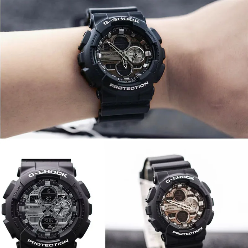 G Shock Watches for Man Quartz Wristwatches Multifunctional Outdoor Sports Shockproof LED Dial Dual Display Resin Watch GA140