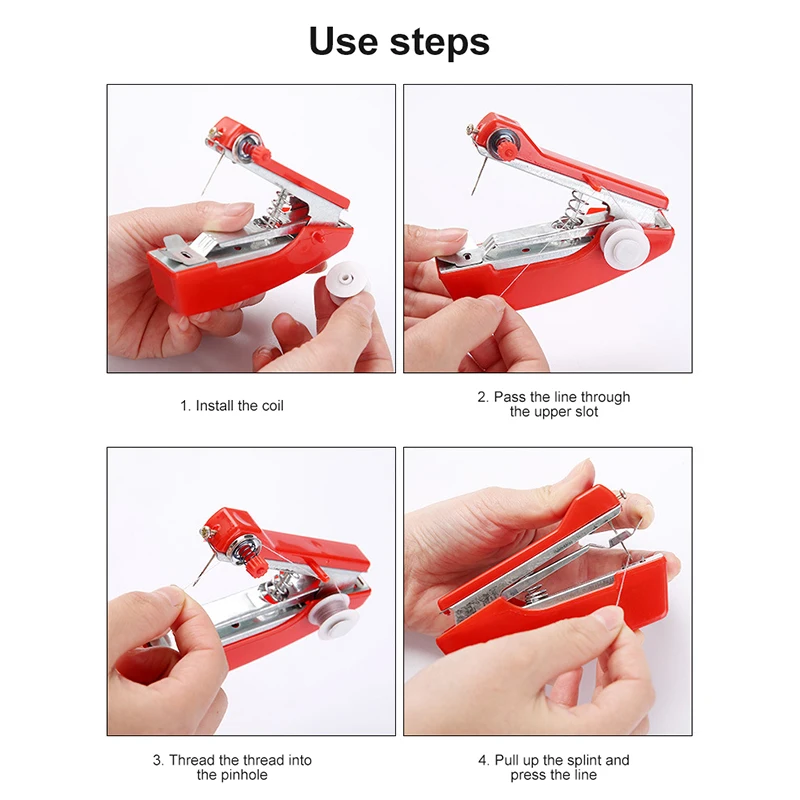 1PC Mini Sewing Machines Needlework Cordless Hand-Held Clothes Useful Portable Sewing Machines DIY Apparel Sewing Fabric Tool images - 6