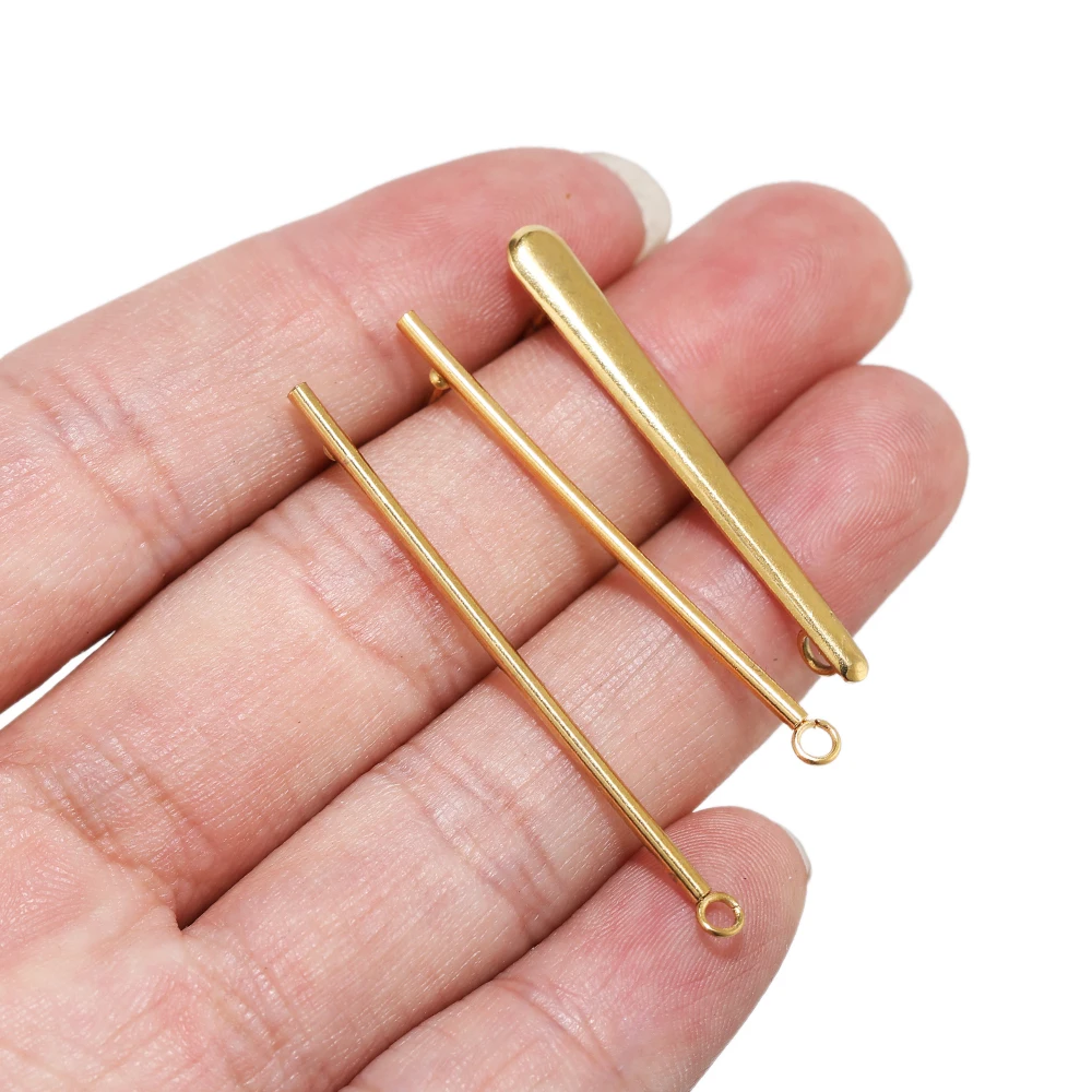 10 Stück Edelstahl-Ohrstecker, Ohrringe, Stifte, Basis mit Ohrstöpsel, langer Stab, Ohrring für Ohrringe, DIY-Schmuckherstellungskomponenten – Detail 9