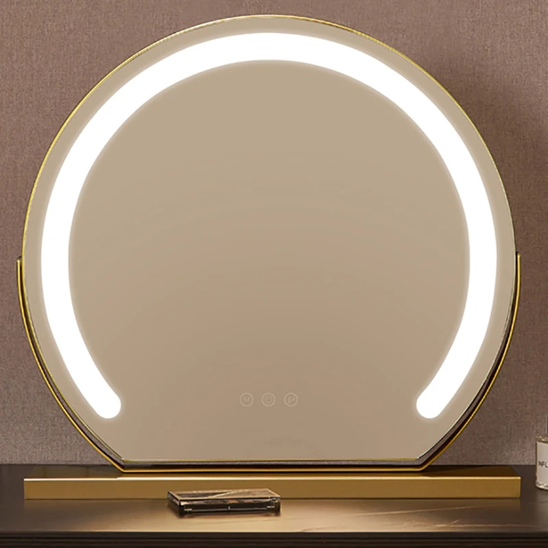 Trucco Rotondo Led Mirror Art Nordic Small Estetica Creative Smart Mirror Bagno Heart Luxury Specchio Trucco Room Decoration