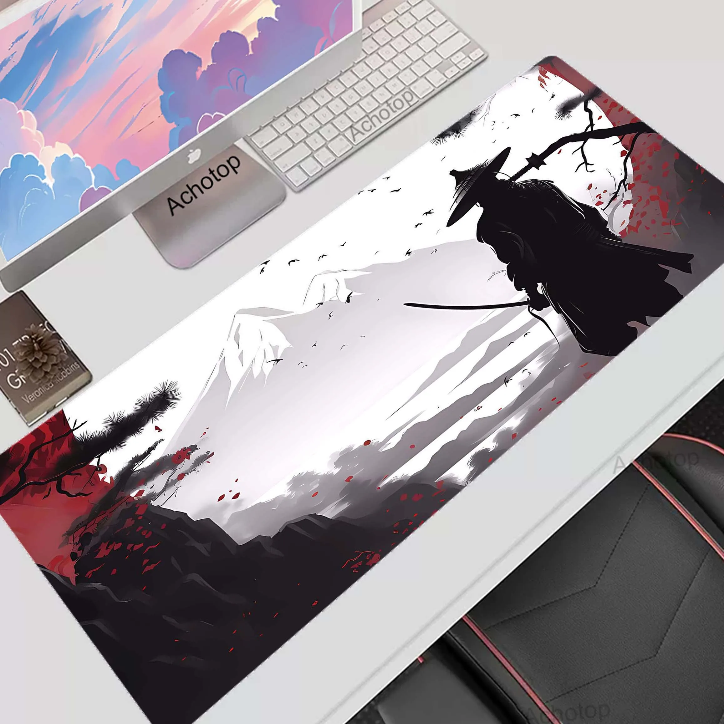 

Large Mousepad Gaming Speed Keyboard Pads Japanese Style Desige Mouse Pad XXL Rubber Carpet Locked Edge Mouse Mat 900x400mm