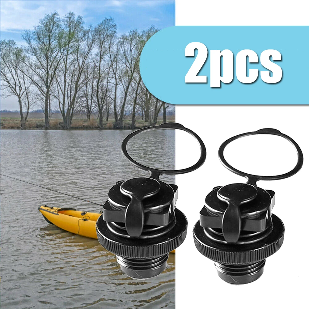 2pcs Black Boston Nozzle Octagonal Valve Inflatable Boat 2-in-1 Valve with Base PVC Inflatable Nozzle for Infatable Jacuzzi