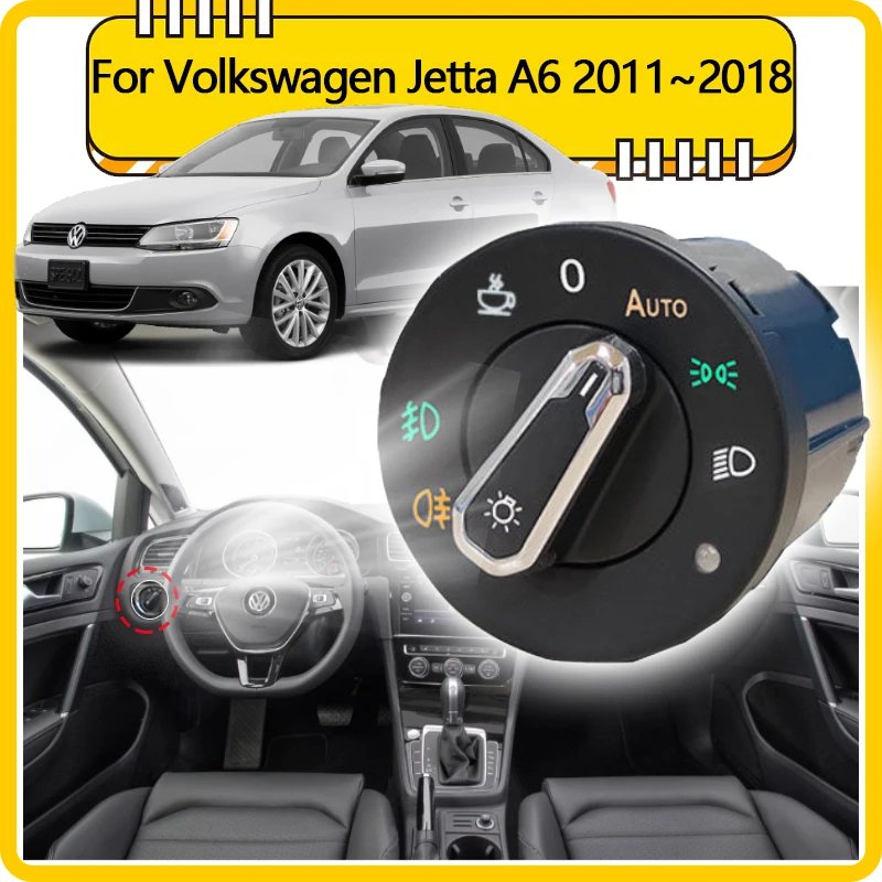 For Volkswagen VW Jetta A6 MK6 Vento 2011~2018 Headlight Automatic Switch Upgrade Light Tuning Car Accessories 2012 2013 2017