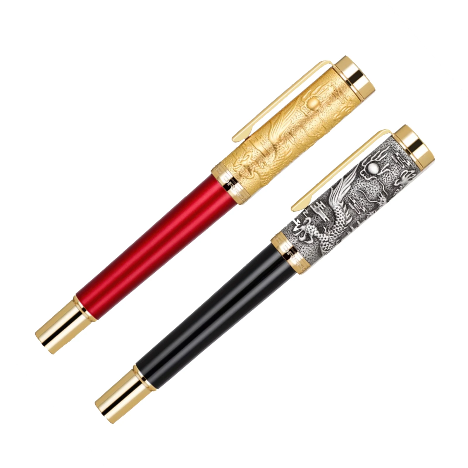2024 Jinhao Limited Dragon Spirit Stilografica Pen F 0.5 \ M 0.7Mm Heartbeat Nib Luxury Metal Writing Ink Pen Cancelleria Per Ufficio