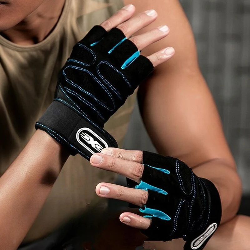 Gym Fitness Heavyweight Training Gloves Men women Body Building Half Finger Non-Slip Gloves Wrist Support Weightlifting Sports 3