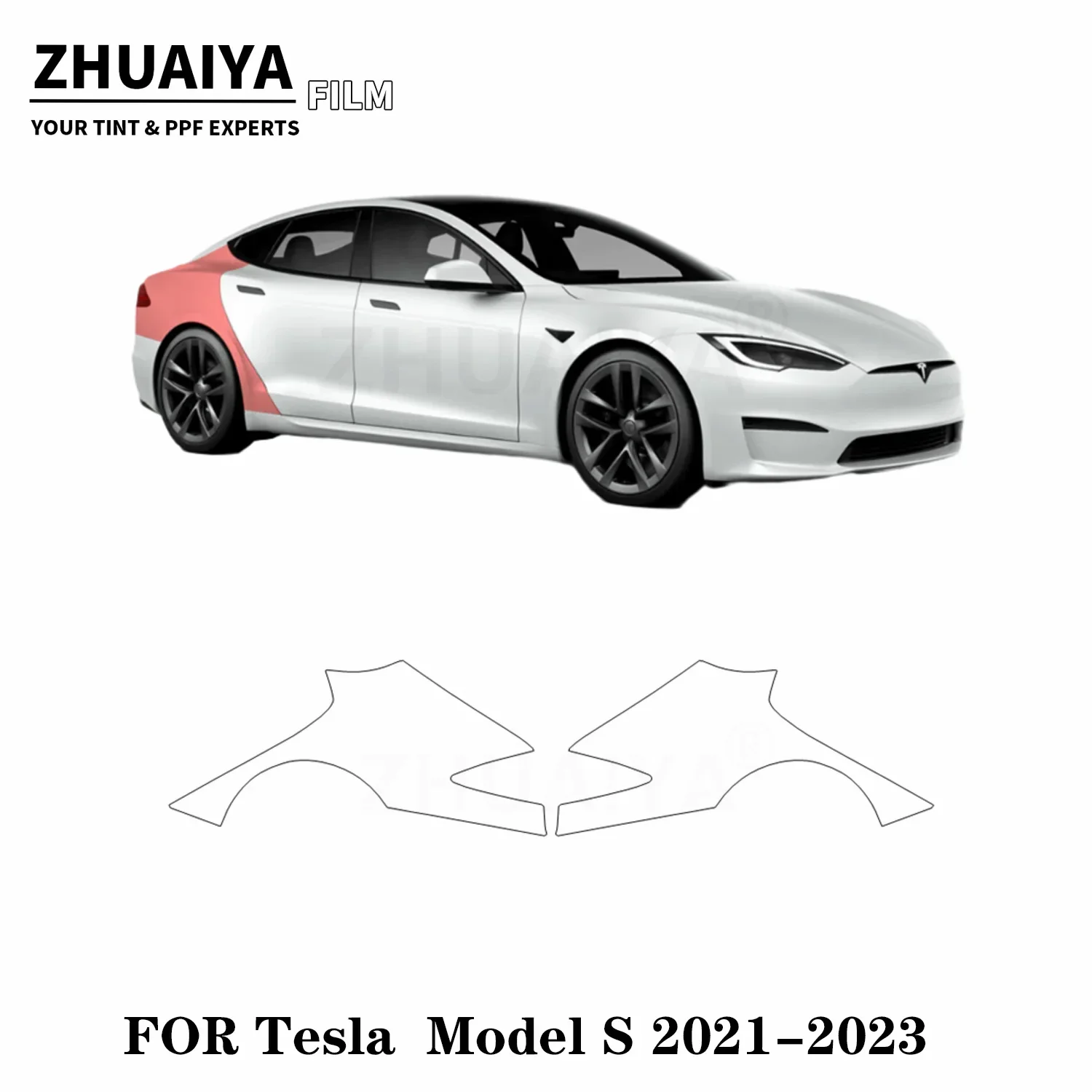 

For Tesla Model S Rear Fender PPF Paint Protection Film 8mil 2021 2022 2023 car body film