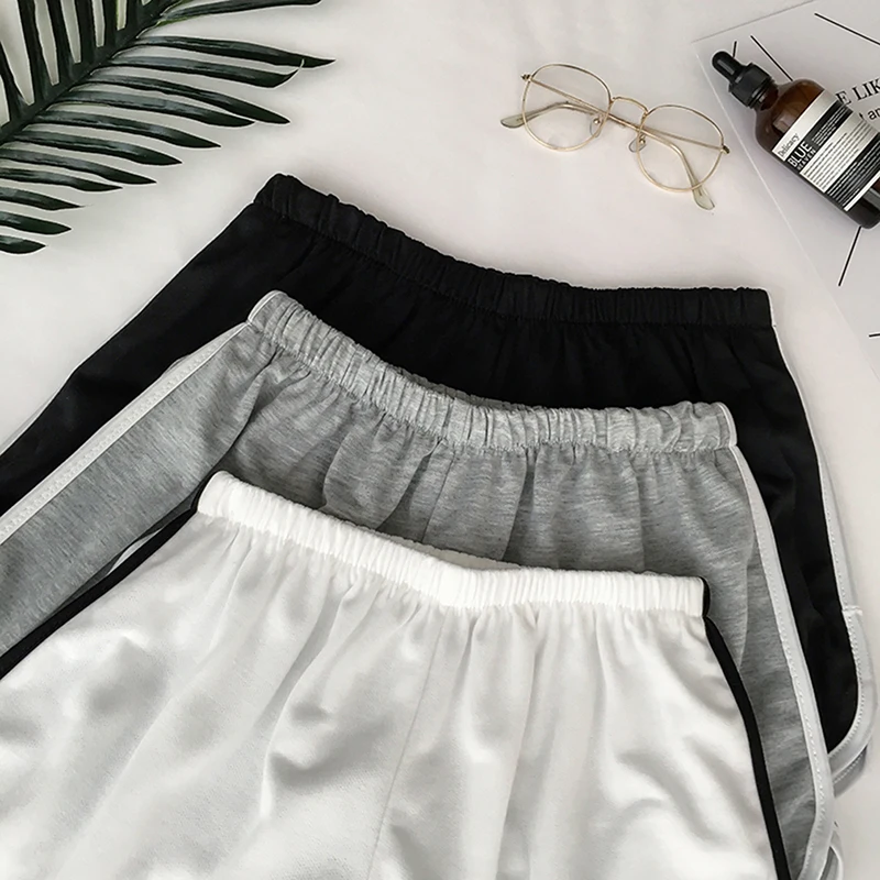 Women’s High-Waisted Striped Sports Shorts – Casual, Loose Fit, Slimming Monochrome Summer Style Beachwear Shorts & T-shirts