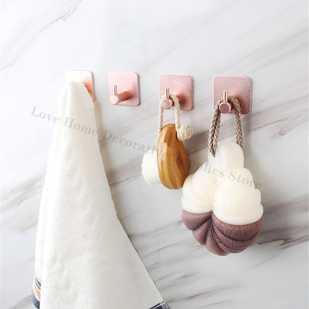 Adhesive Hooks,Bath Towel Hooks Coat Hooks,Adhesive Wall Hooks,Anti-Rust  Waterproof Sticky Hooks for Kitchen Bathroom Office Toilet Wall