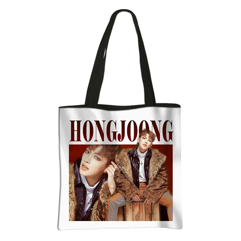韓国のKpop ateez-再利用可能なショッピングバッグ,女性のハンドバッグ