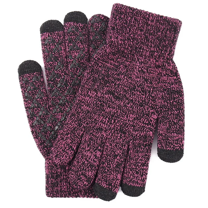 Tanie Zimowe zagęszczane termiczne rękawiczki z dzianiny dla mężczyzn sklep