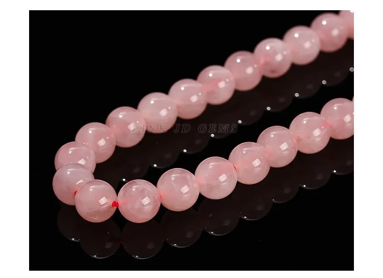 Natürliche Madagaskar rosa Quarz Kristall perlen hochwertige runde lose Abstand halter für Schmuck machen DIY Armband Halskette Zubehör – Detail 9