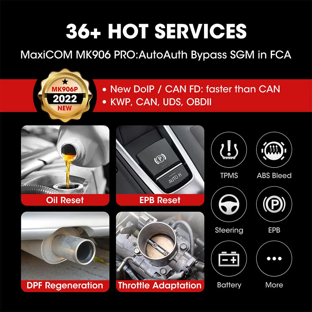 Autel MaxiCOM MK906 Pro MK906PRO Diagnostic Scanner Advanced ECU Coding Diagnostic Tool OBD2 Scanner PK MaxiSys MK906BT MS906 automotive diagnostic scanner car tool