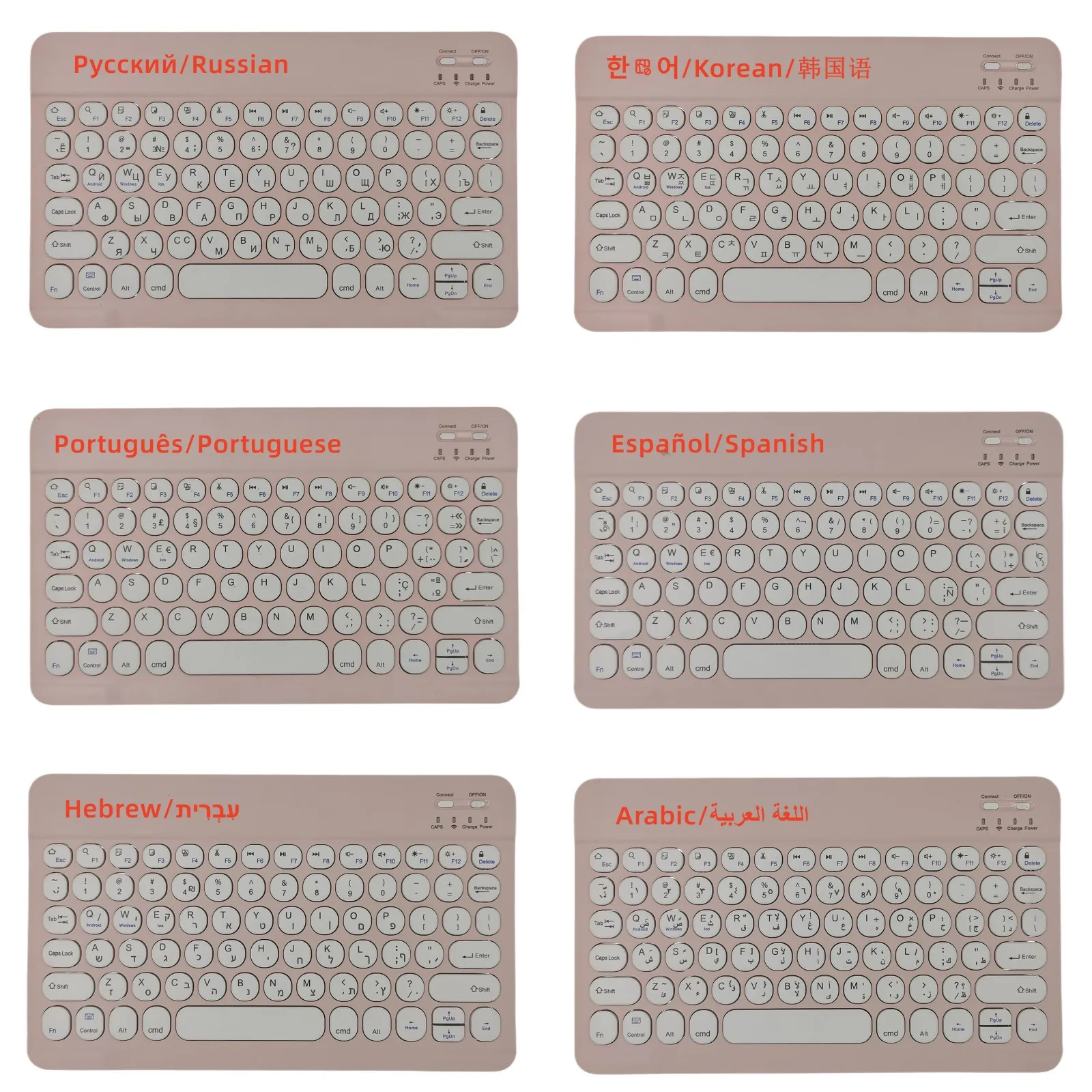 Teclado Mágico sem Fio para Ipad 10th Geração Case 10.9 2023 Russo Espanhol Coreano Árabe Hebraico Tailandês Teclado Bluetooth - Imagem 6