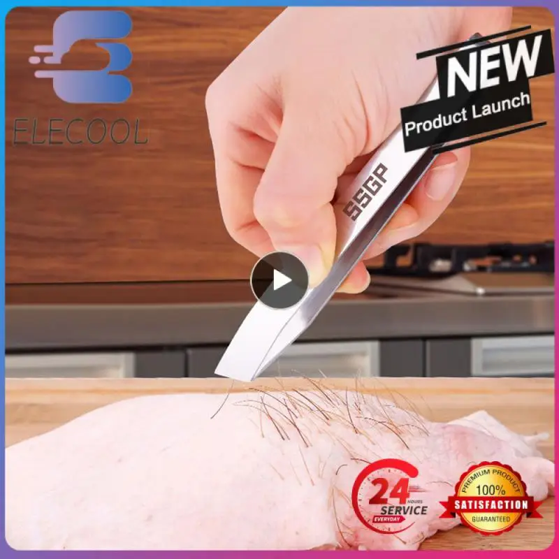 Pinzas Planas Y Inclinadas De Acero Inoxidable, Herramienta Para Quitar Huesos De Pescado (4,6 "), Utensilios De Cocina