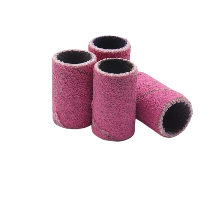 Pink 80 120 180 240 Grit Cutter Zebra Sanding Bands Nail Drill Bits Foot Care Polishing Manicure Gel PolishRemover Replacement 2