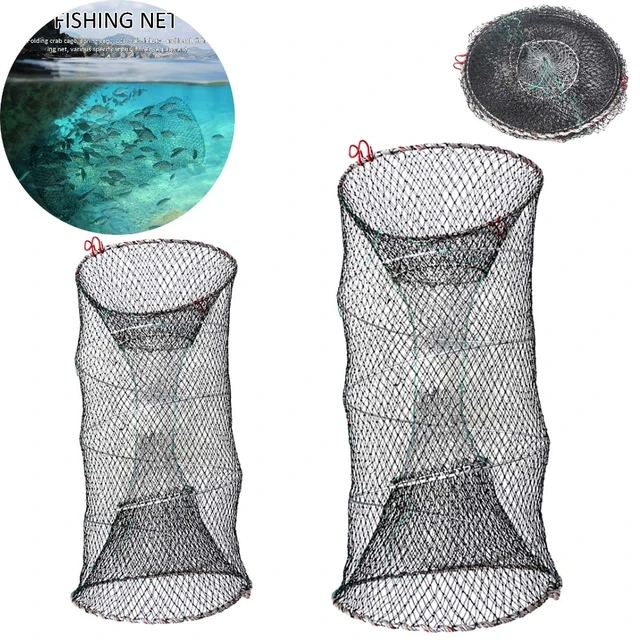 Woven Foldable Fishing Cast Net Crab Trap Fish Cages Fish Trap Loach  Crayfish Shrimp Net Freshwater