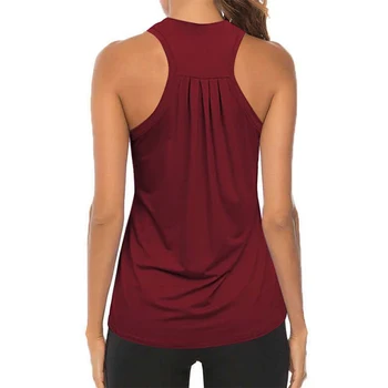 Sleeveless Racerback Yoga Vest Athletic Fitness Sport Tank Tops Gym Running Training Yoga Shirts Workout Tops for Women 2