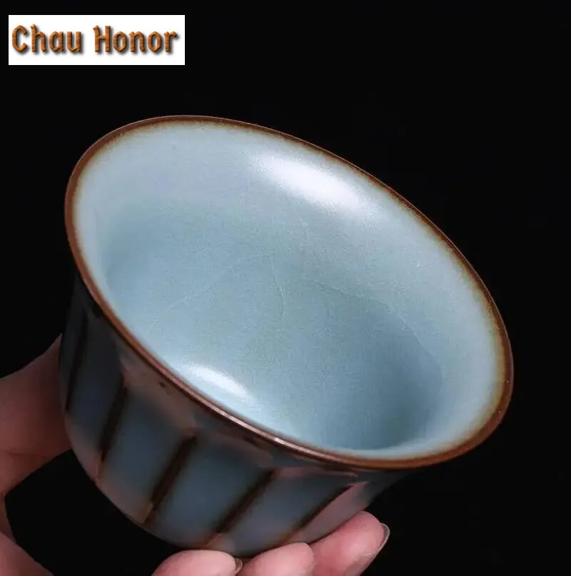 150ml KungFu Tea Set Advanced Ru Folk Porcelain Tea Tureen,Chinese Kung Fu Flower Gaiwan Puer Kettle,Teapot Lovers Can Raise