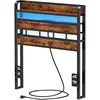Twin Size Head Board Only 2 Outlets 2 USB Ports Bed Headboards with Charging Station Two Tier Storage Headboards Shelf for Dorm 1