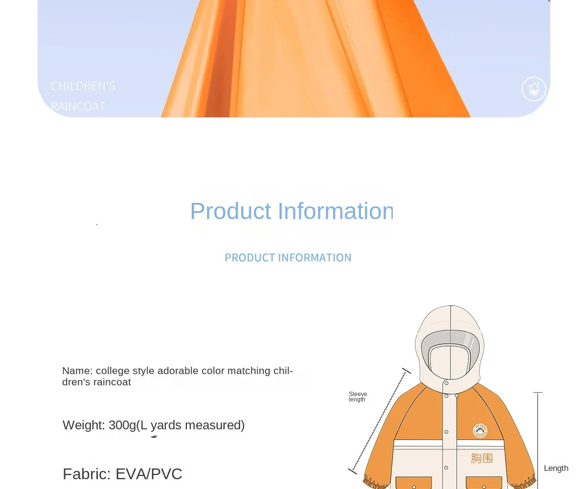 Children's Raincoat Academy Style Kindergarten Elderly and Young Children Bring School Bag Space Full body Waterproof