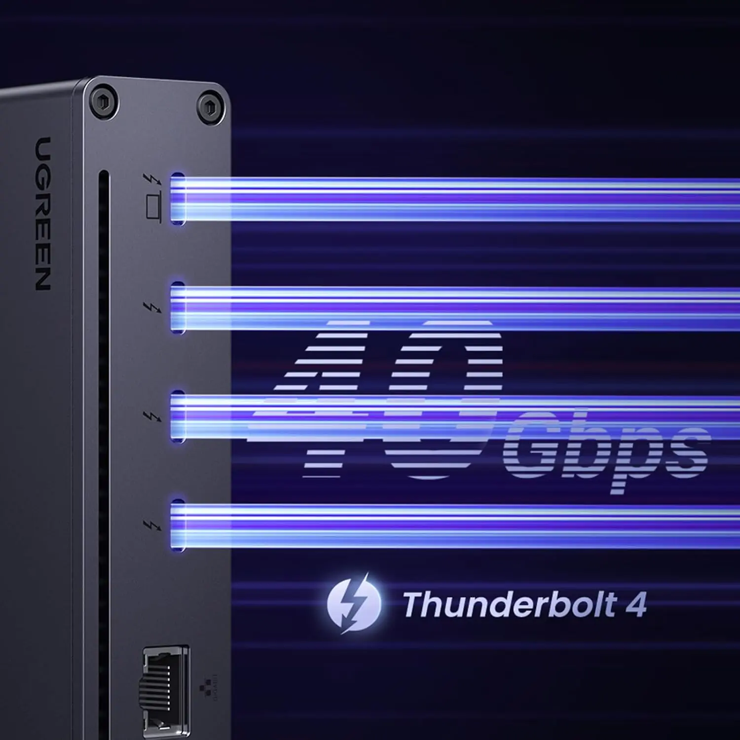 유그린 4 도크 8-in-1 40Gbps 허브 3xTB4 듀얼 4K60Hz/싱글 8K 디스플레이 85W 충전 기가비트 이더넷 3xUSB 3.2 포트