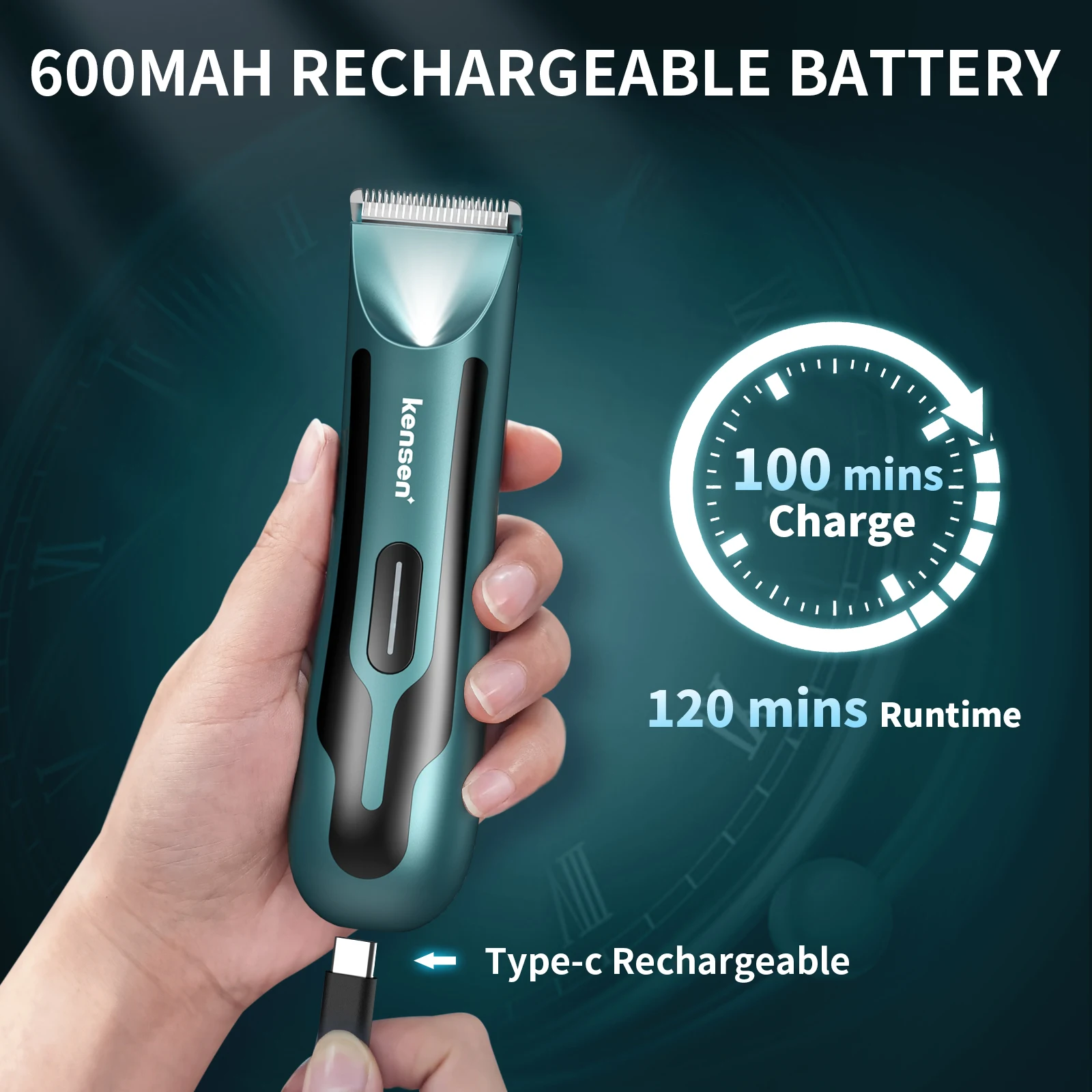 KENSEN S10 Electric Body Hair Trimmer for Men Women Balls Shaver Hair Removal Bikini Trimmer Groin Groomer Clipper Beard Razor 3