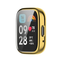 Enhanced Protective TPU Screen Protector Case for Smartwatches - Full Coverage Shell (Gold)