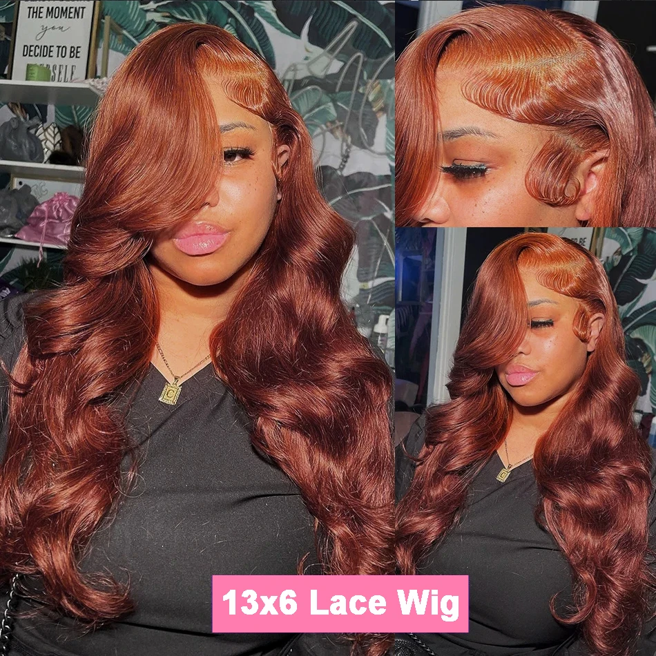 30 36 40 Inch Reddish Brown 13x4 Hd Lace Frontal Wig Brazilian Body Wave 13x6 Lace Front Wig Colored Human Hair Wigs For Women