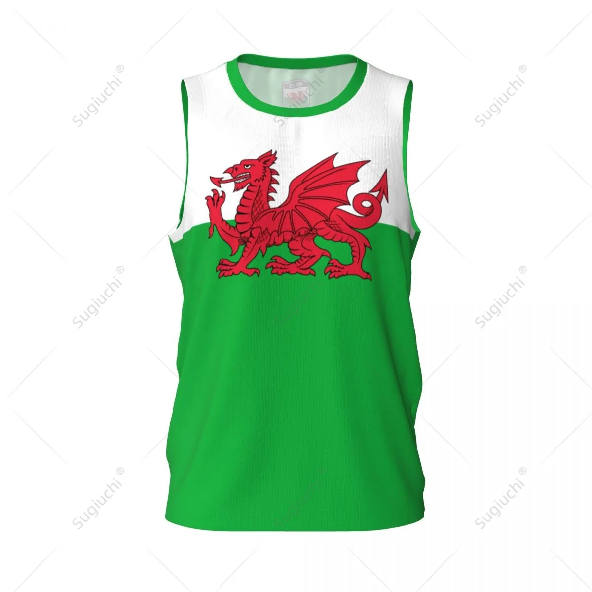 Wales Cymru Flag Men Basketball Sports Running Fitness Multifunction Sleeveless tshirt Exclusive Name Nunber