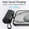 Vention Mini Power Bank Fast Charging Auxiliary Battery Portable PD Charger Powerbank Built-in Type-C Cable for iPhone 16 Xiaomi 2
