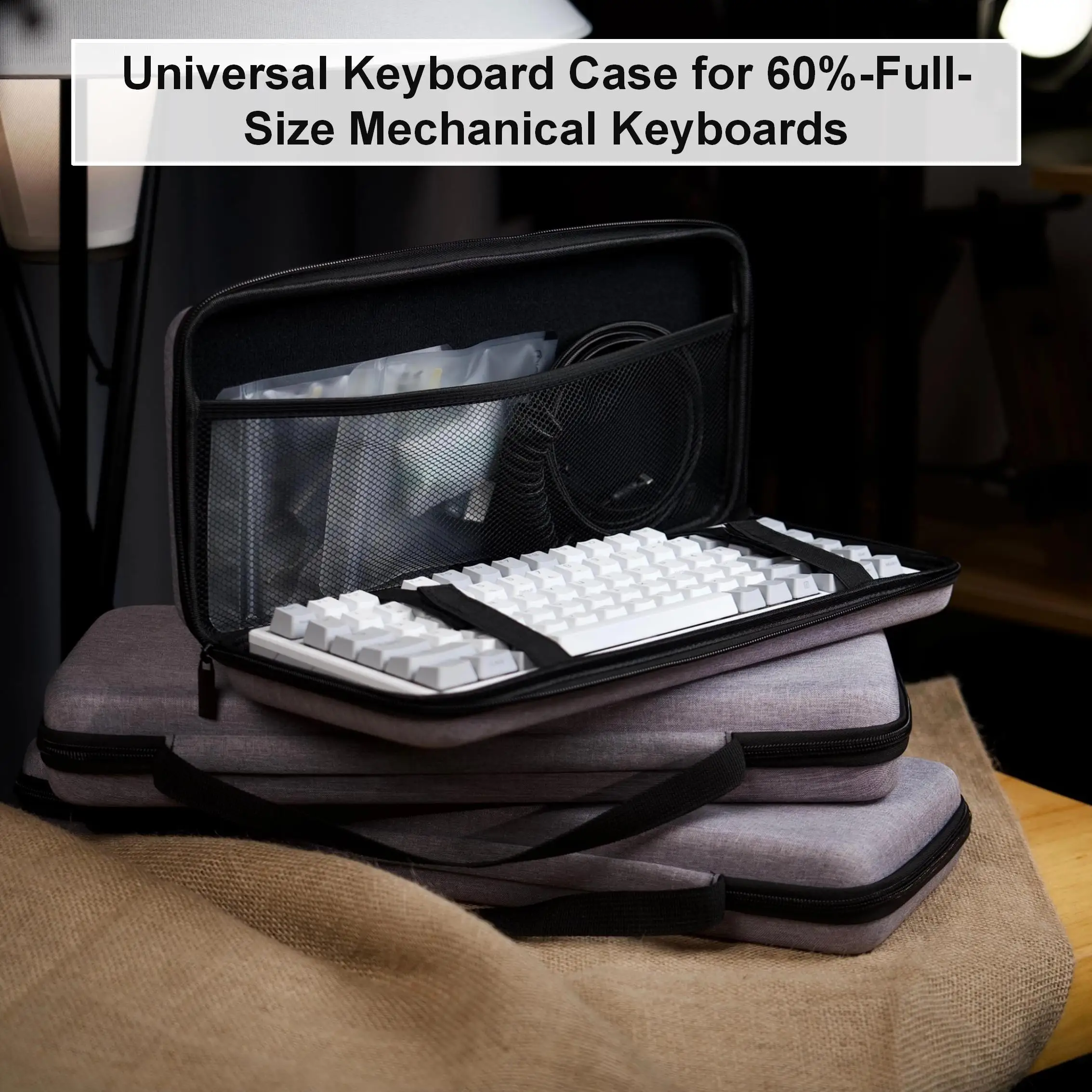 EVA Hard Case Dustproof Water-Resistant Mechanical Keyboard Storage Pouch
