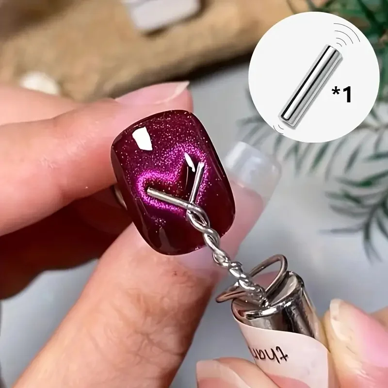 Cat Eye Nail Magnet Set Flexible Iron Wire Create Precise Heart Ingot Shapes Soft Iron Wire Nail Art Accessories 6Pcs cat eye nail tool magnetic nail art tools magnetic nail tools
