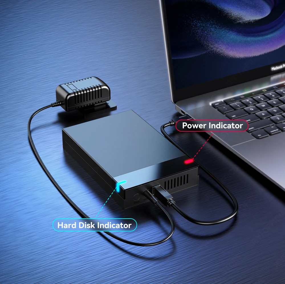 JEYI Werkzeugloser 2,5/3,5-Zoll-SATA-Gehäuse-HDD-Gehäuseadapter mit Smart Auto Sleep mit 5 Gbit/s USB 3.0-Geschwindigkeit, ideal für SATA SSD. – Detail 9