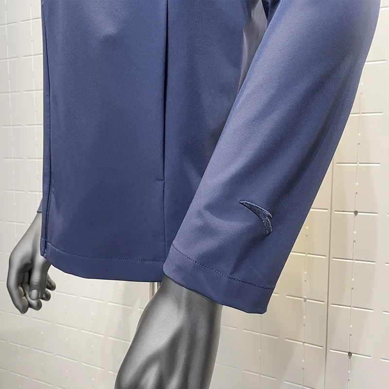 안타 비즈니스 스타일 국기 패턴 직조 재킷 스탠드 칼라 오픈 가디건 남성 스포츠웨어 캐주얼 비즈니스 코트