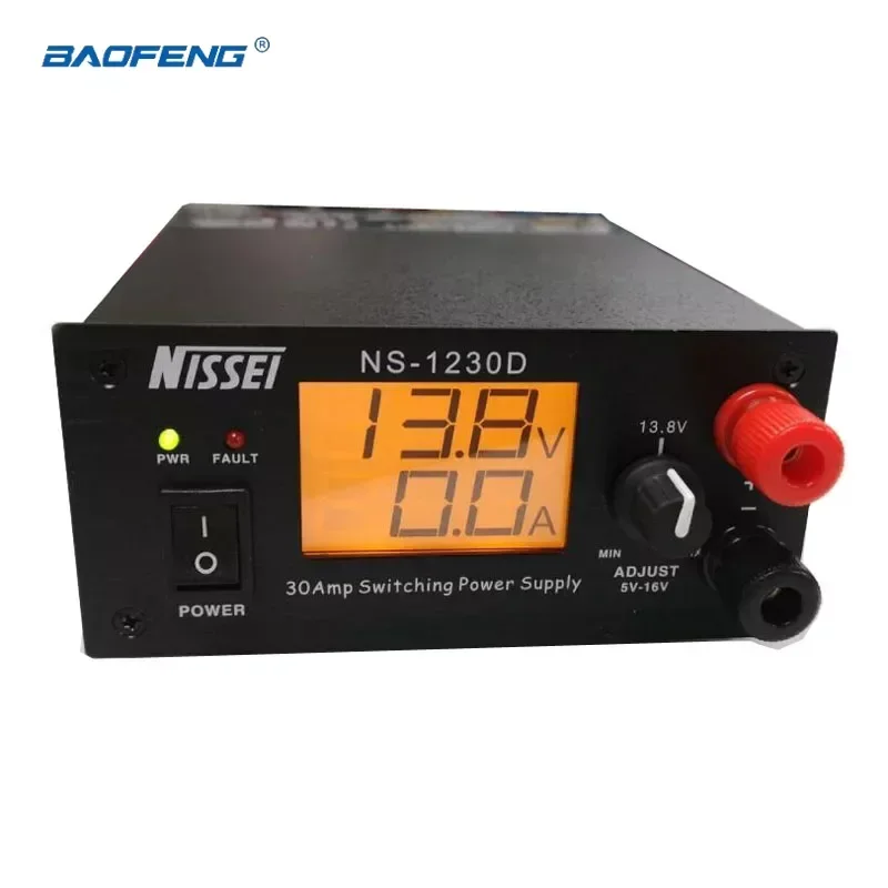 

Nissei NS-1230D Radio Communication Switching Power Supply 13.8V 25A 5-16V Adjustable AC 110V/230V Power Meter NS1230D