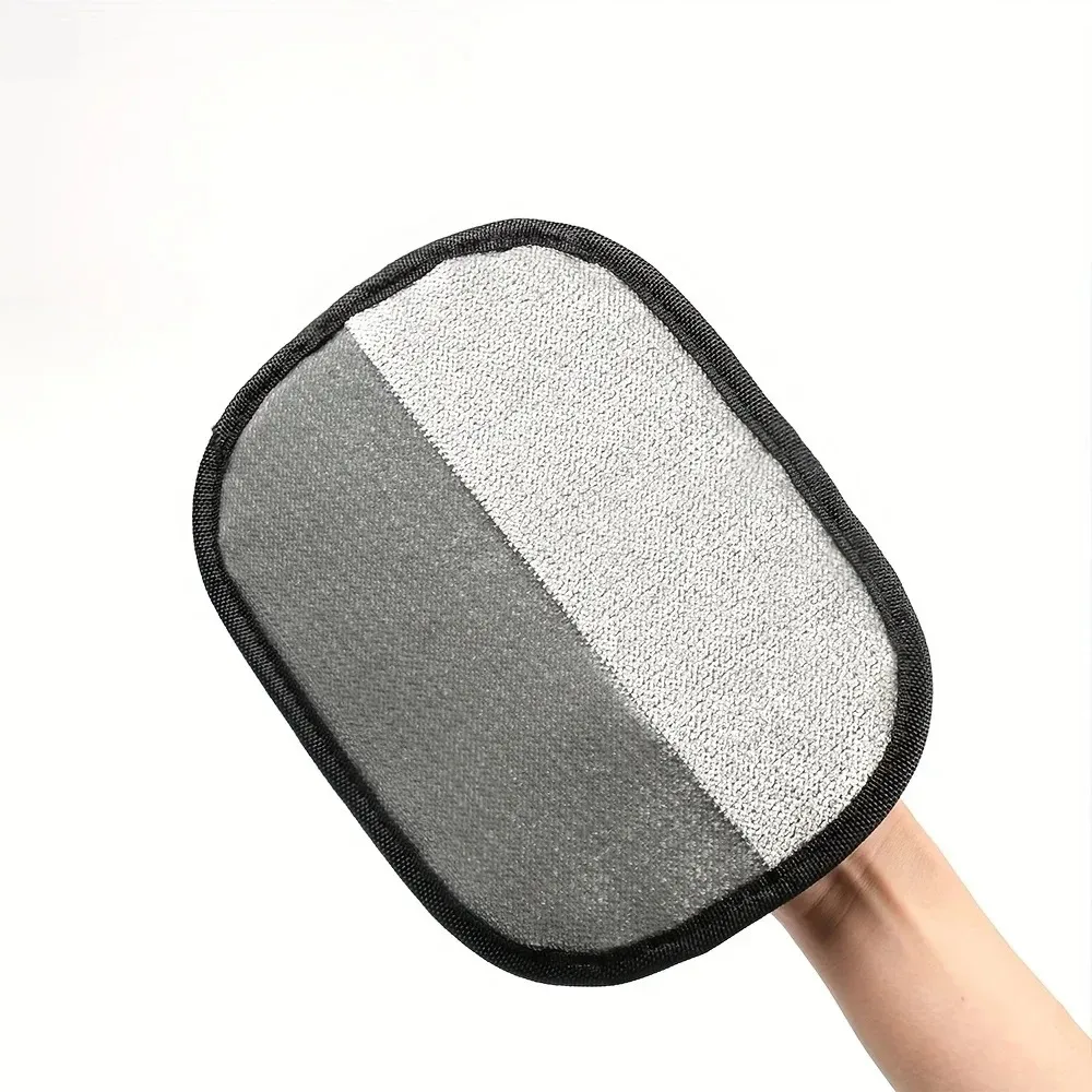 Enhanced Pet Grooming Gloves - Black with Yellow Accents - Static-Free Hair Removal