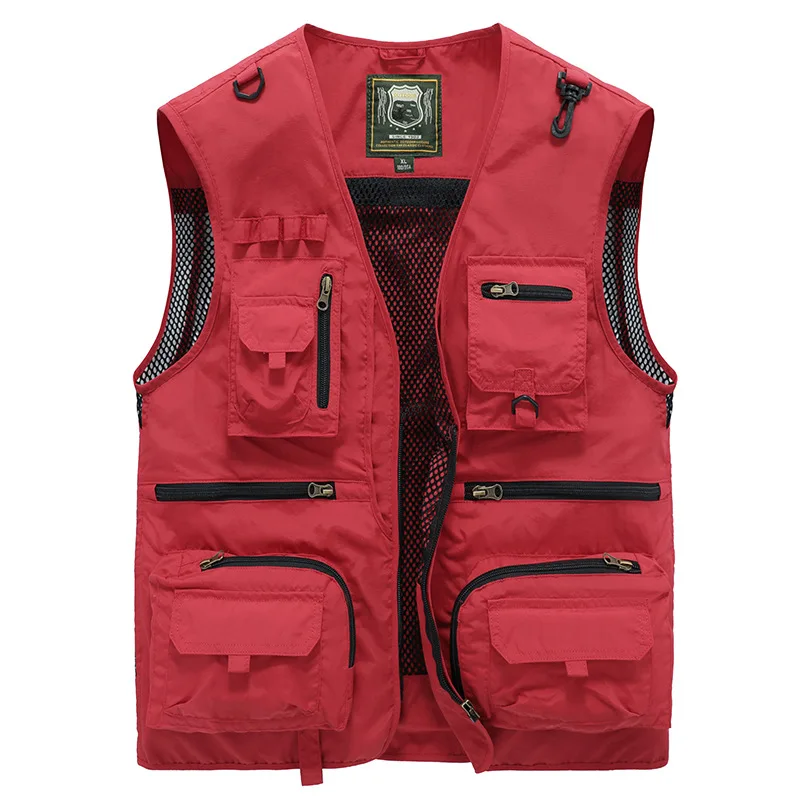 Summer Unloading New Men's US Tactical Hiking Fishing Vest Photographer Waistcoat Mesh Cargo Sleeveless Jacket Tools Pocket 5XL