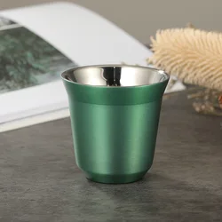 Portable Double - Layer Stainless Steel Beverage Mug, 80ml/2.7oz Capacity - 80ml (Green)